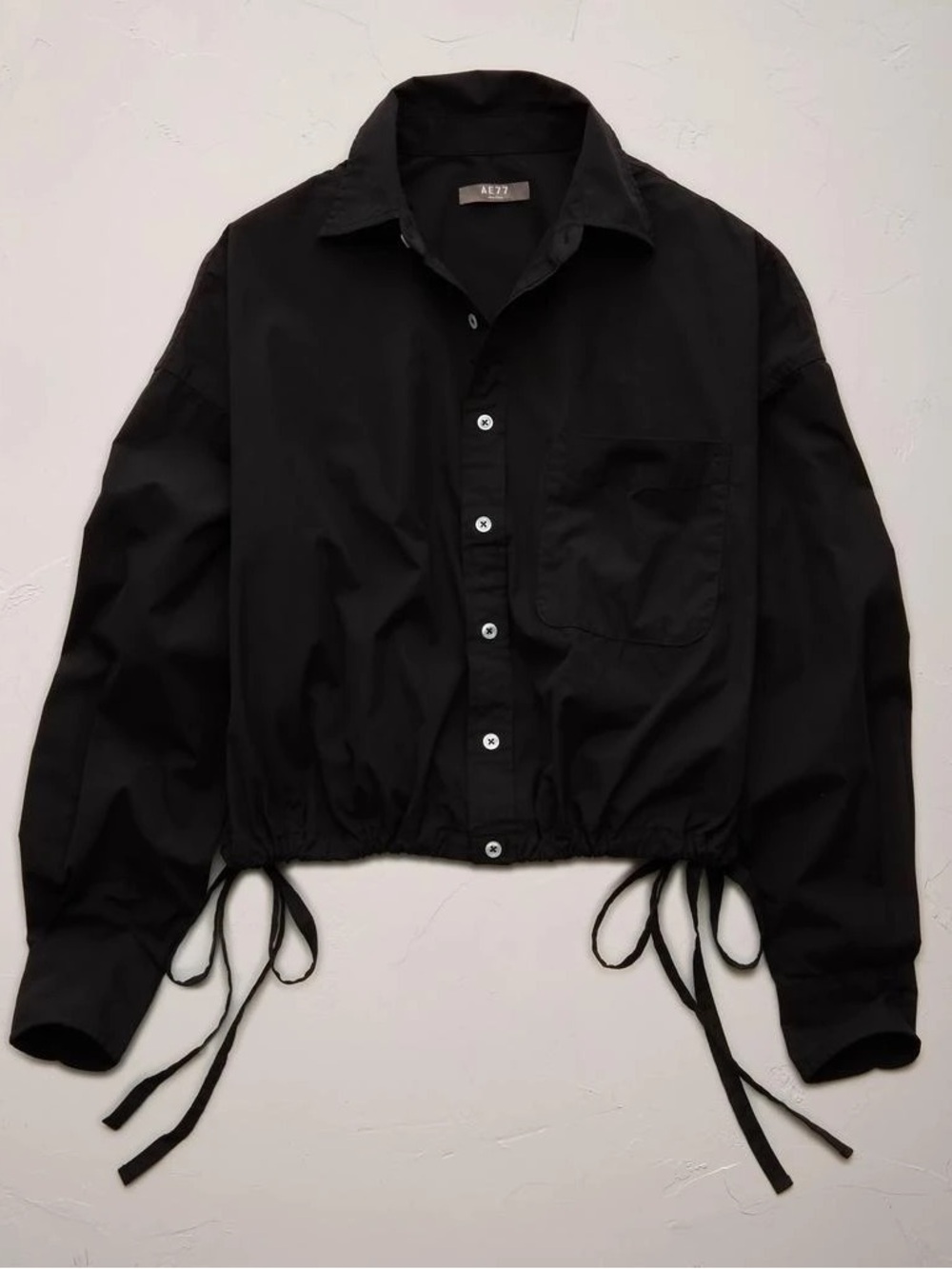 AE77 Premium Button Front Shirt with Pocket and Side Ties Size Small